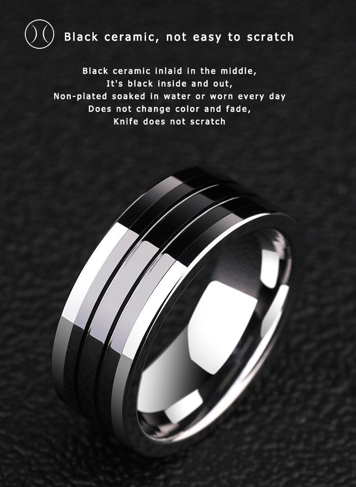 Antonios Ceramic Hi-Tech Ring Men - AntoniosClothing - Silver