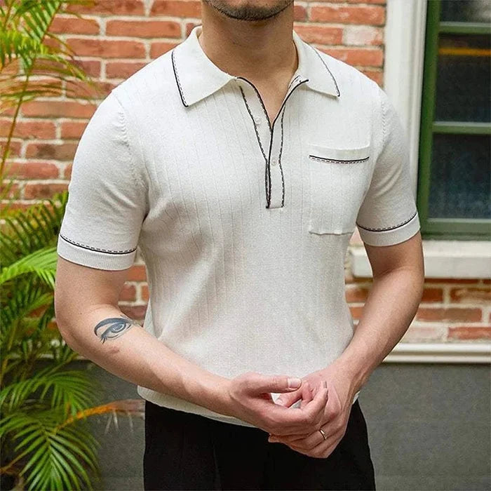 Old money polo english t-shirt - AntoniosClothing - White