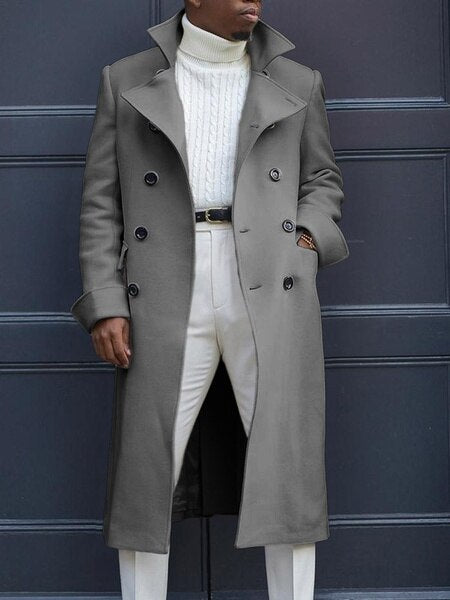 Antonios Autumn Solid Coat Men - AntoniosClothing - Gray