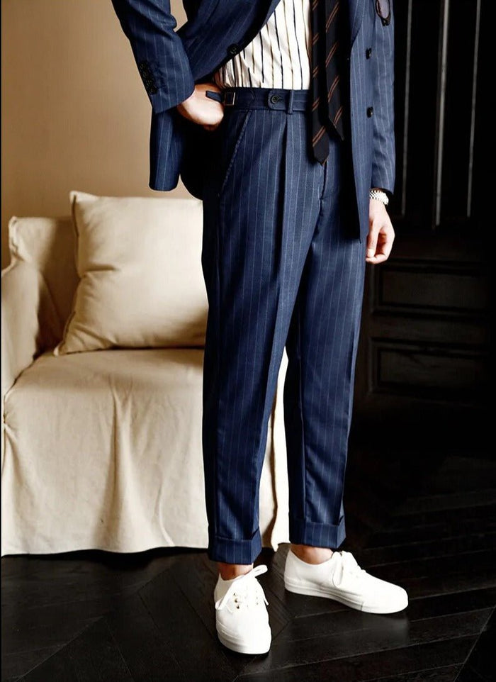 Elegancy Striped Pants - AntoniosClothing - Gray