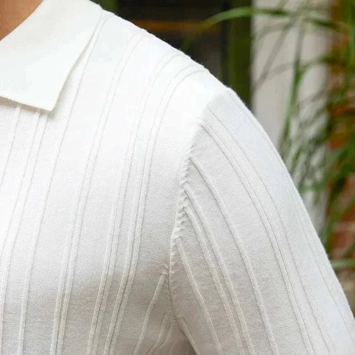 Spring zipper t-shirt men - AntoniosClothing - White