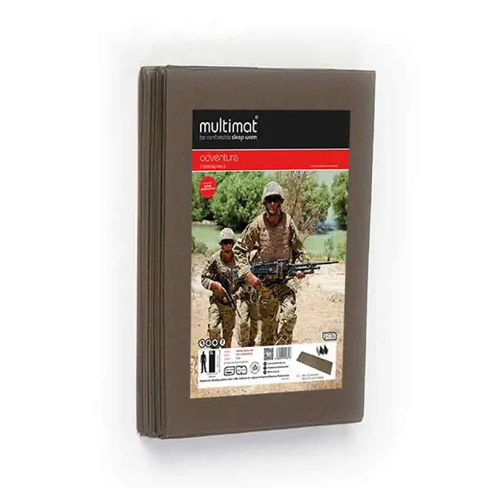 Compact Multimat Folding Sleeping Mat in green, folded for easy storage and transport. Ideal for outdoor enthusiasts, made from high-quality foam. from John Bull Clothing