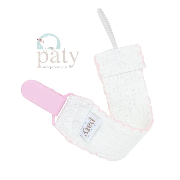 Paty - Paci Clip - White with Pink Trim