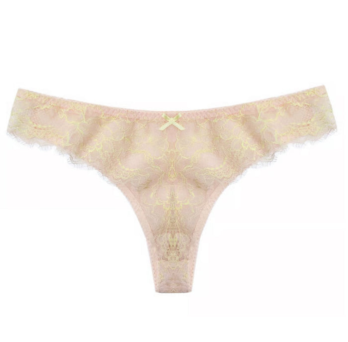 Peach Rose Lace Thong | Baby Pink