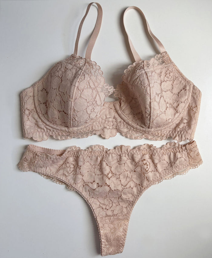 Peony Underwire Bra | Pink Beige