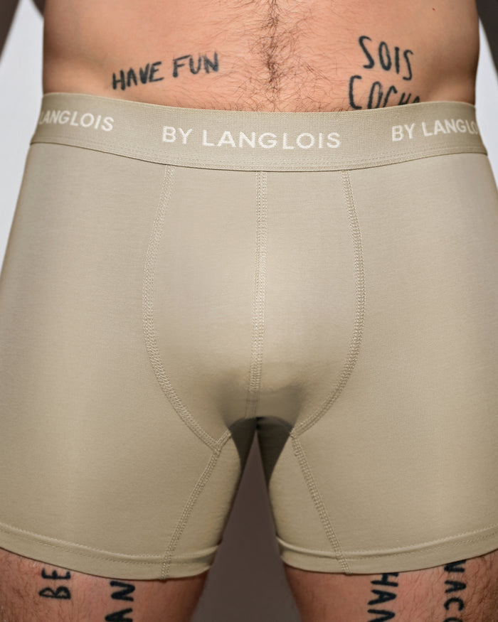 PERFECT FIT BOXER BRIEF IN SAND STONE