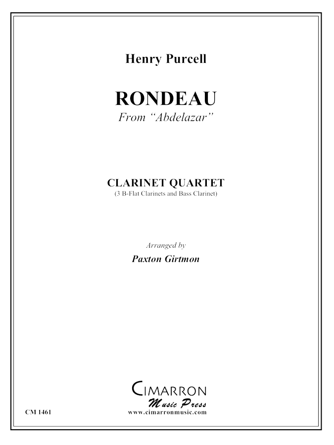Purcell - Rondeau from Abdelazar - Clarinet Quartet