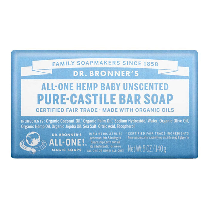 Dr Bronner's All-One Hemp Baby Unscented Bar Soap _1