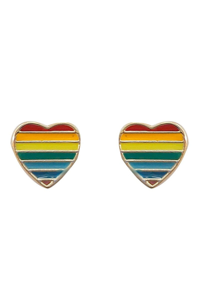 Rainbow Heart Stud Earrings