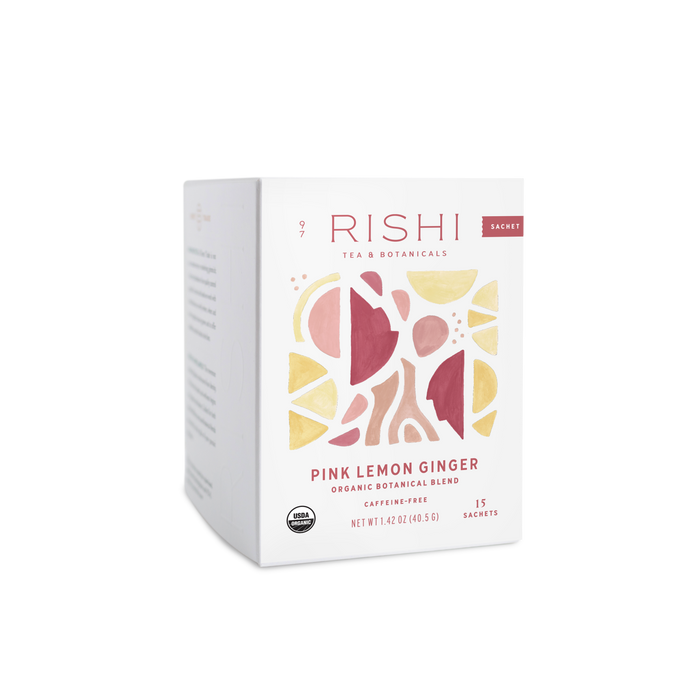 Rishi Tea Pink Lemon Ginger Organic Herbal Tea Sachets