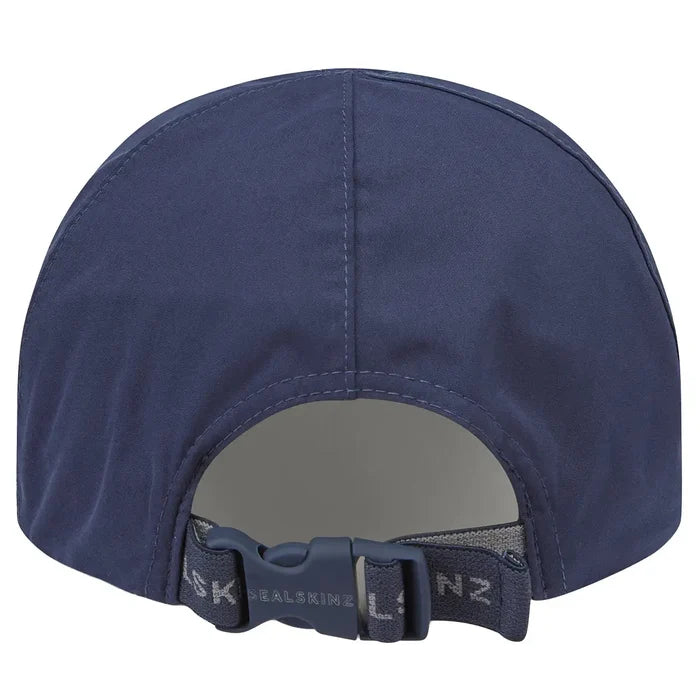 Back view of navy Sealskinz Waterproof All Weather Baseball Cap with adjustable strap for a secure fit. Designed for all-weather outdoor use. from John Bull Clothing