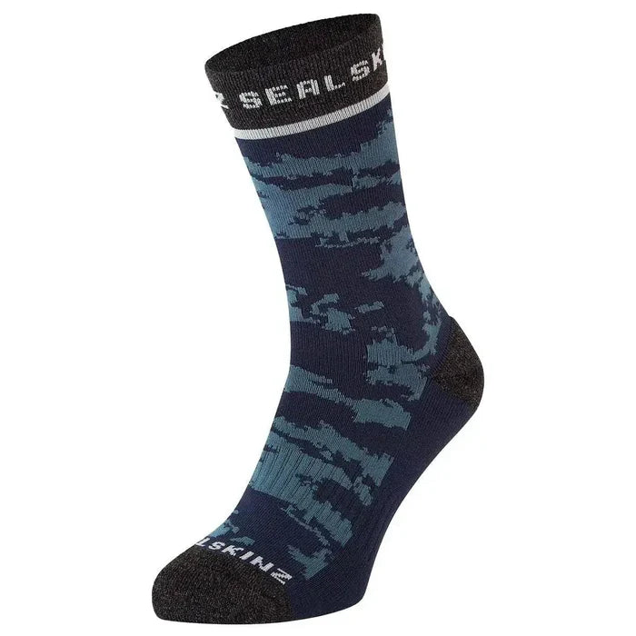 Sealskinz Reepham Mid Length Jacquard Socks - John Bull Clothing Navy Blue/Grey Marl from John Bull Clothing
