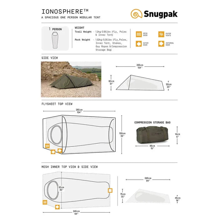 Snugpak Ionosphere Bivvi Tent - One Person Shelter - John Bull Clothing from John Bull Clothing