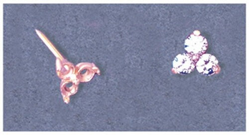 Solid Sterling Silver or 14kt Gold 1 Set (2 pieces) 1.6-5.5mm Rd Tri-Cluster Earrings Setting, USA 162-013/142-013