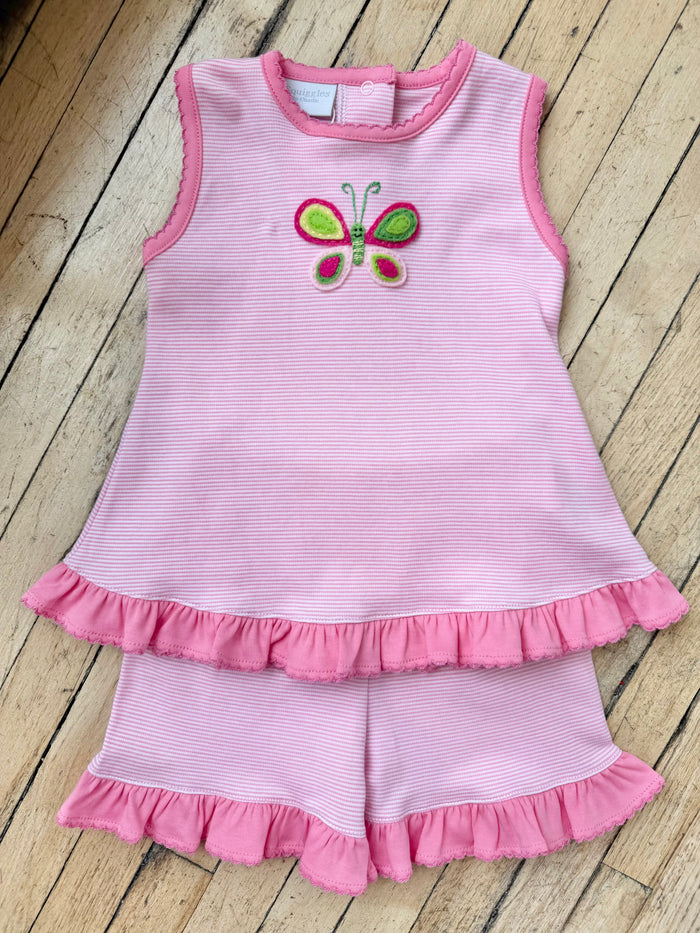 Squiggles - Short + Tank Set - Pink Butterfly