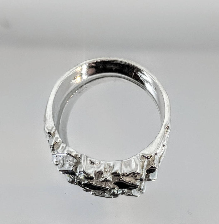 Sterling Silver or 14kt Gold Nugget Freeform Ring Shank Size 7 setting DYI Jewelry, Fashion Ring 168-062/148-062
