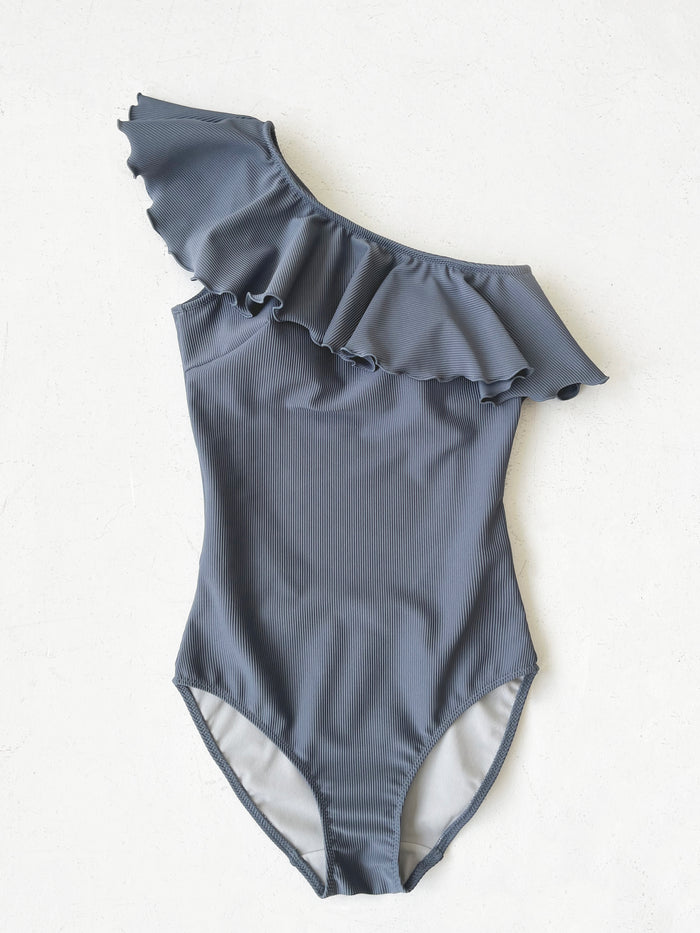 Swimwear Flare Onepiece | Blue Gray