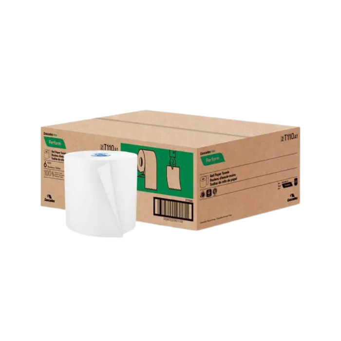 7.5" x 775' White Hand Towel Rolls - 6 Rolls