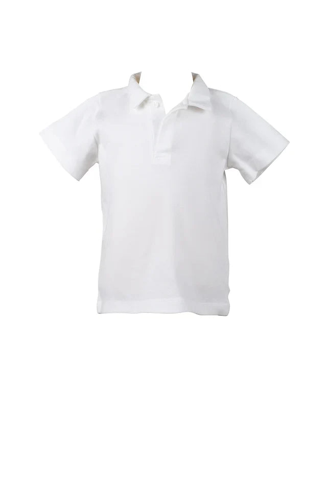 The Proper Peony - White Pima Polo
