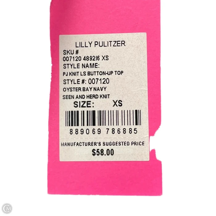 Top Long Sleeve Designer By Lilly Pulitzer In Blue & Pink, Size: Xs