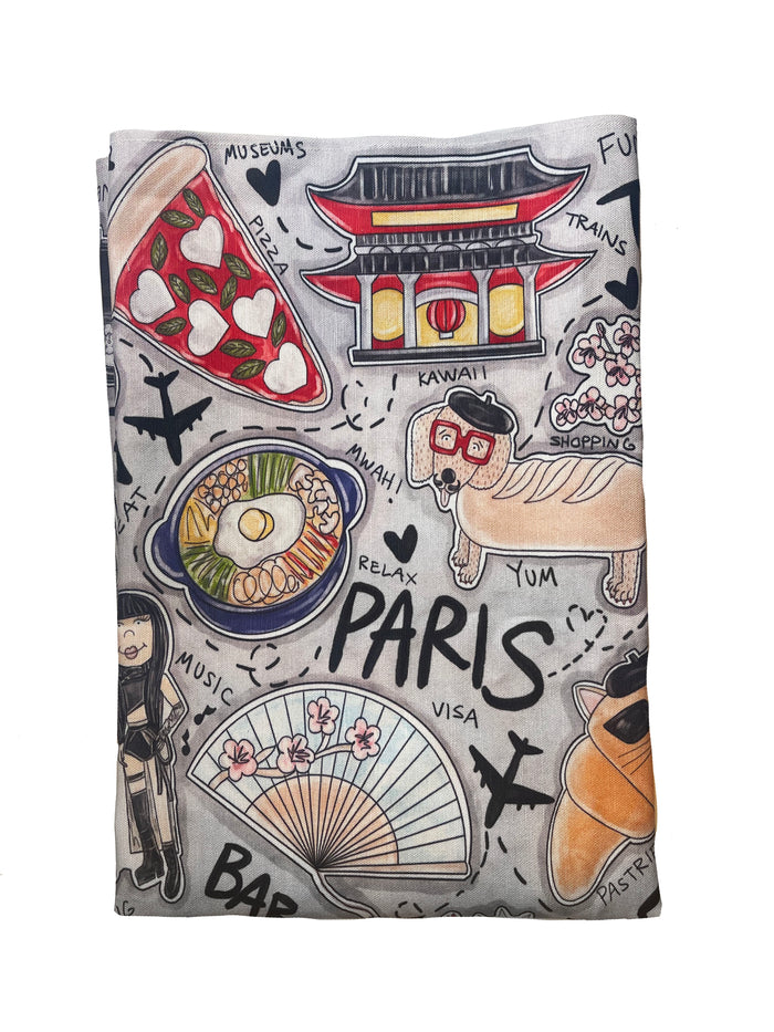 World Traveler Tea Towel