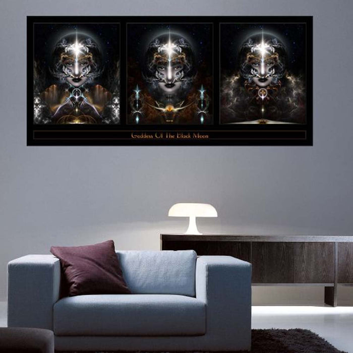 Goddess of the Black Moon Triple Wall Decal Installed