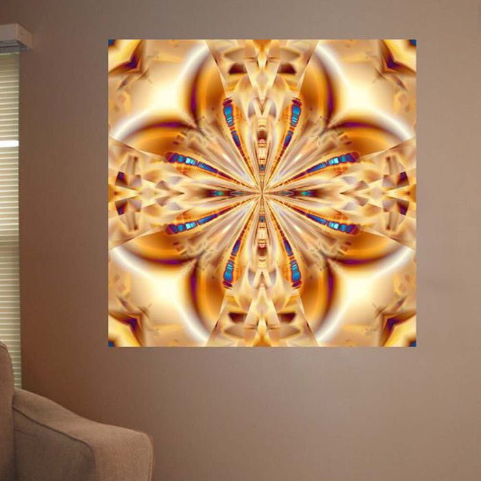 Gold Copper Rings Warped Layers Wall Decal Installed