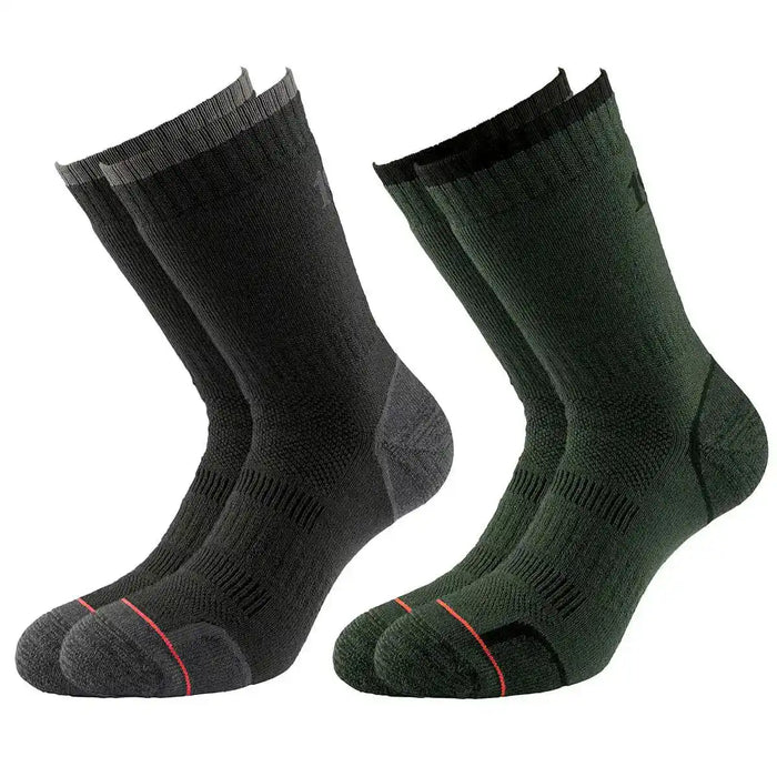 Buy 1000 Mile Combat Socks Twin Pack - John Bull Clothing featuring green and black cushioned socks for durability and comfort in outdoor wear.  from  John Bull Clothing