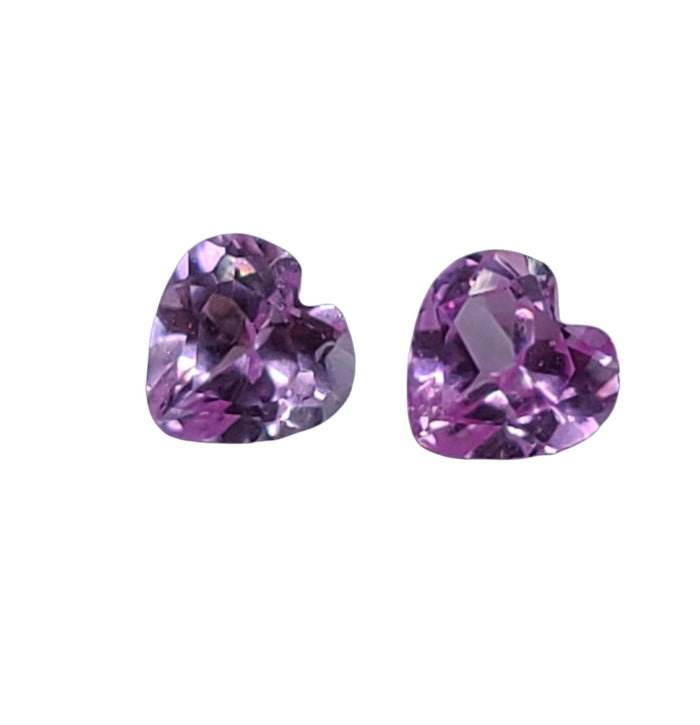 1.145tcw Natural Medium Pink Sapphires Matched Pair, 5mm, Heart VVS Eye Clean loose stone, September Birthstone
