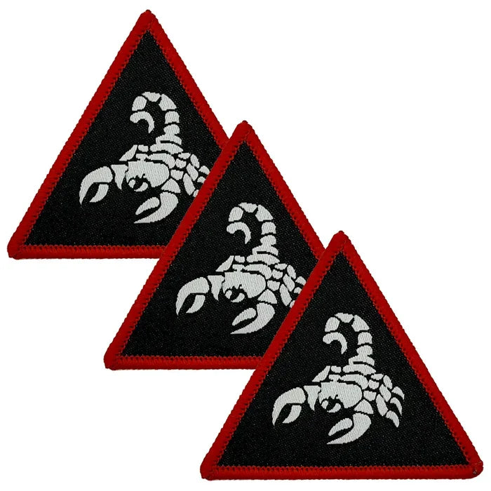 Scorpion embroidered patch for military or hobby use Black/White/Red from  John Bull Clothing