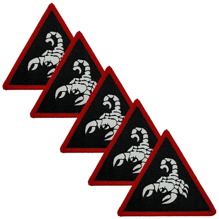 Scorpion embroidered patch for military or tactical gear Black/White/Red from  John Bull Clothing