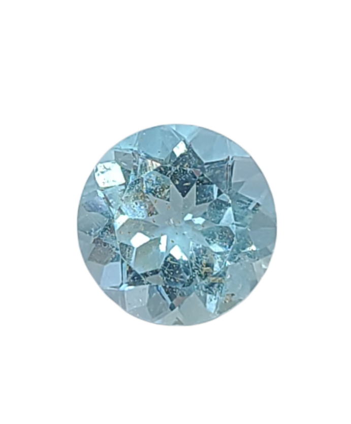 5.675ct Natural Genuine Brazilian Aquamarine, 11mm Round Faceted, SI Clarity loose stone