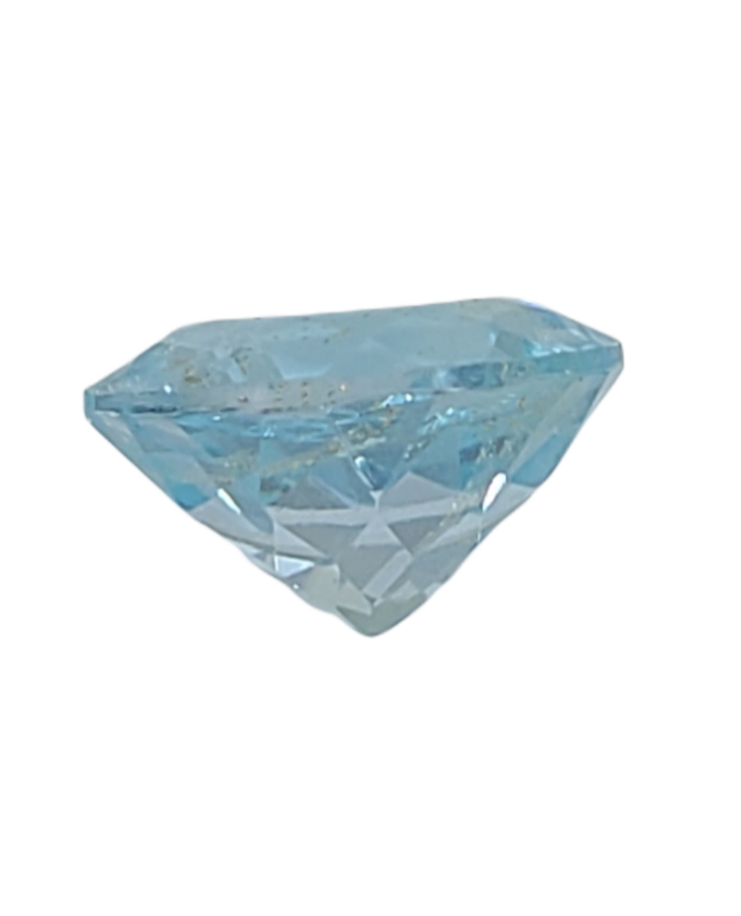 5.675ct Natural Genuine Brazilian Aquamarine, 11mm Round Faceted, SI Clarity loose stone