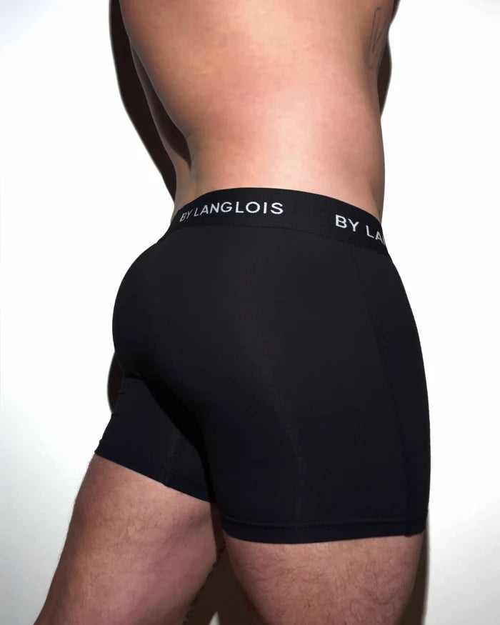 6-PACK BLACK PERFECT FIT BOXER BRIEFS