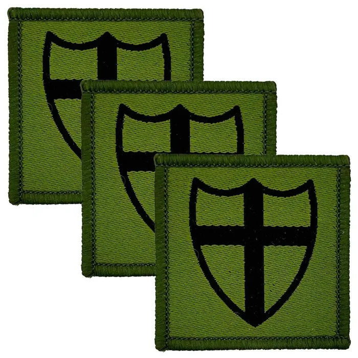 Set of three 8th Force Engineer Brigade TRF Sew On Patches in green and black, ideal for military uniforms and tactical apparel. 3 Pack from  John Bull Clothing