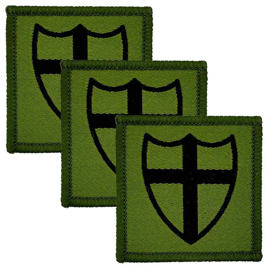 Set of three 8th Force Engineer Brigade TRF Sew On Patches in green and black, ideal for military uniforms and tactical apparel. 3 Pack from  John Bull Clothing