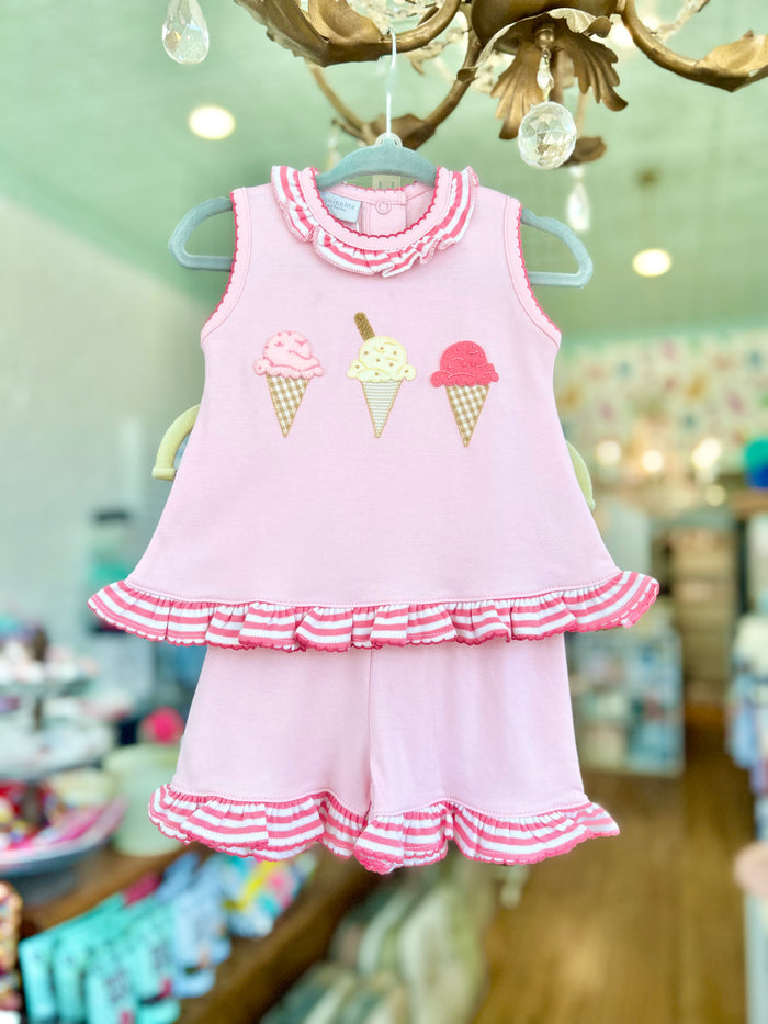 Squiggles - Ruffle Short Set - Soft Serve