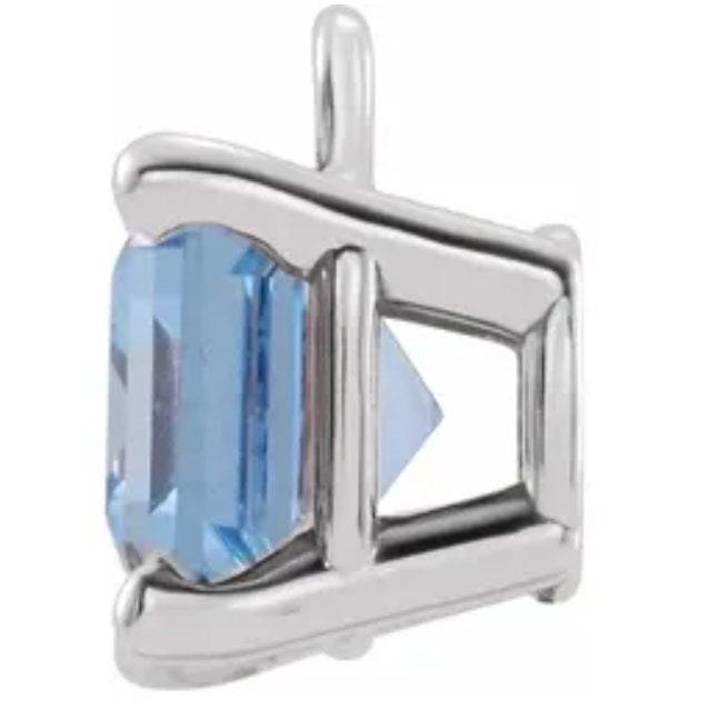 Afforable Gold or Platinum  6x4-10x8mm Emerald Shape Cast Wire Dangle Pendant Setting, Made in USA