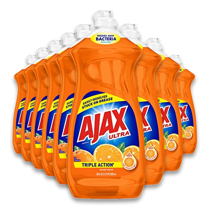Ajax Ultra Triple Action Orange Antibacterial Dish Soap - 28 oz - 9 Pack