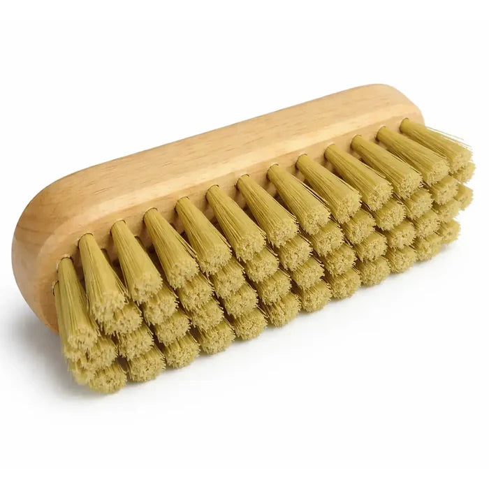 Leather buffing brush with wooden handle for shoe care  from  John Bull Clothing
