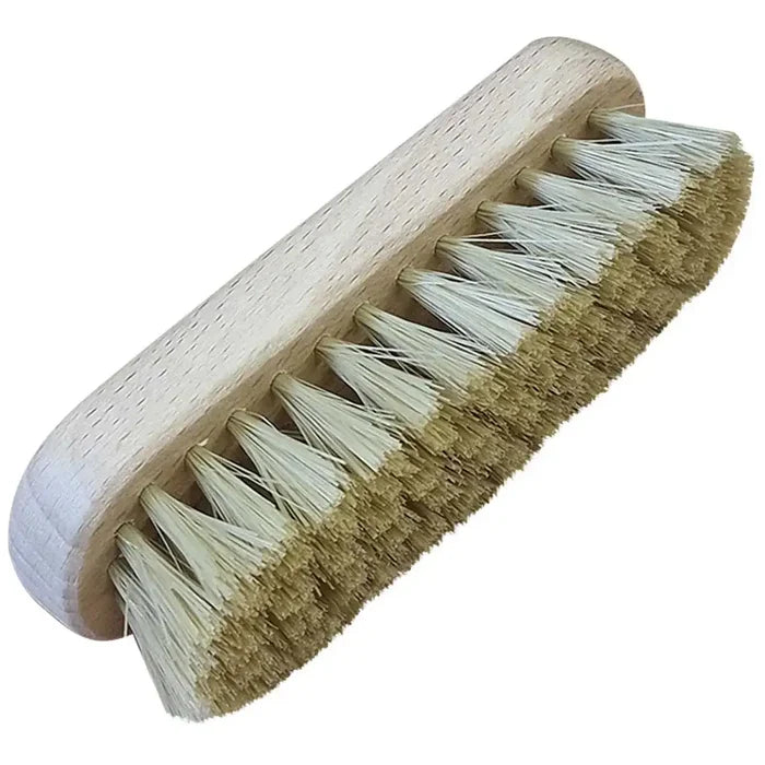 Shoe polishing brush with natural bristles and wooden handle  from  John Bull Clothing