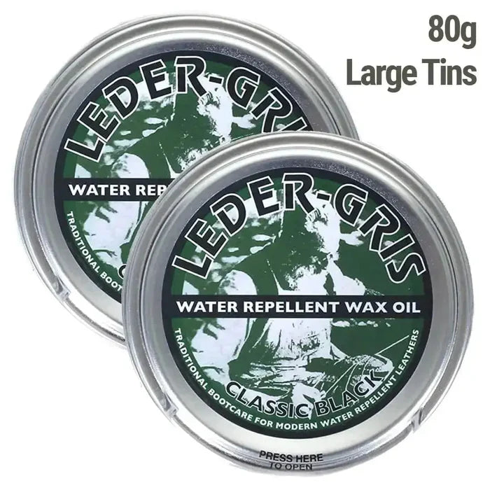 Altberg Leder-Gris Original Boot Wax Oil 80g - John Bull Clothing Black (2 Tins) from  John Bull Clothing
