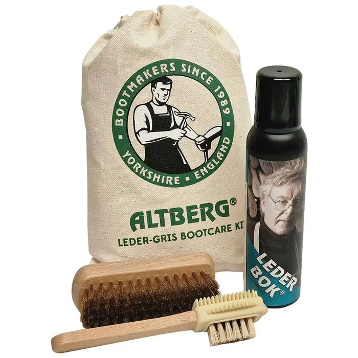 Altberg leather boot care kit with brushes and spray Suede & Nubuck from  John Bull Clothing