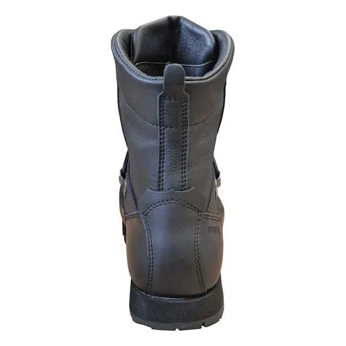 Rear view of Altberg Tabbing MK3 Black Police Boot displaying its padded collar, pull-tab, and reinforced stitching for durability in tactical use.  from  John Bull Clothing