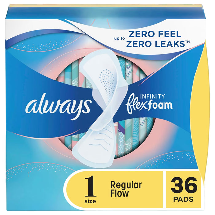 Always Infinity FlexFoam Regular Size 1 Pads with Wings - 36 Ct - 6 Pack