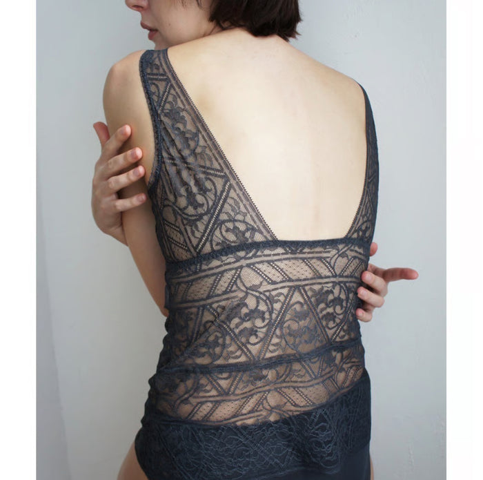 Amary All Lace Bra Camisole | Charcoal