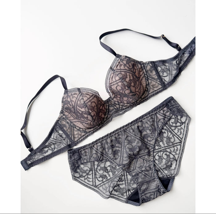 Amary Bikini | Charcoal ( Pink lining)