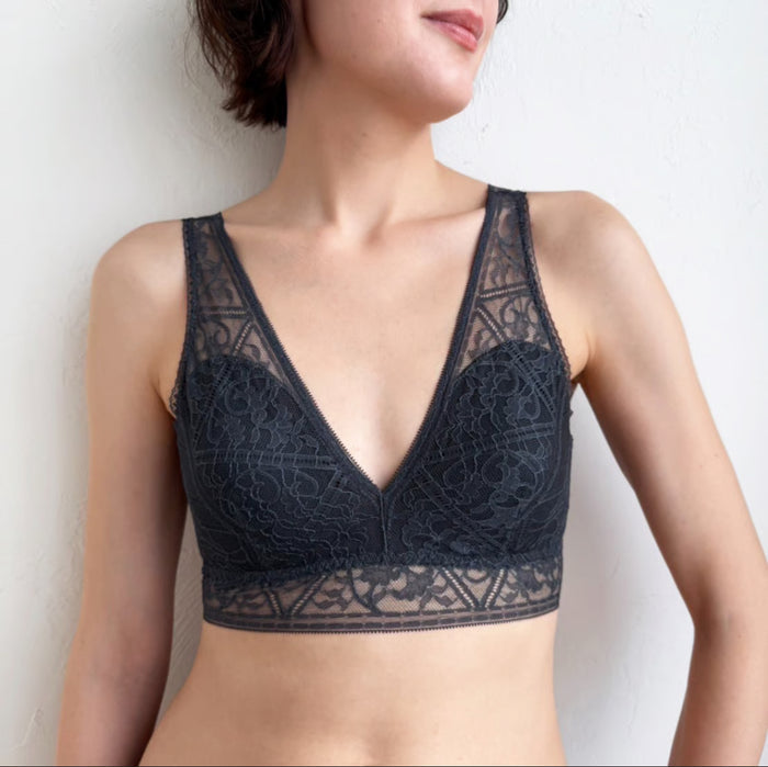 Amary Long Bralette | Charcoal