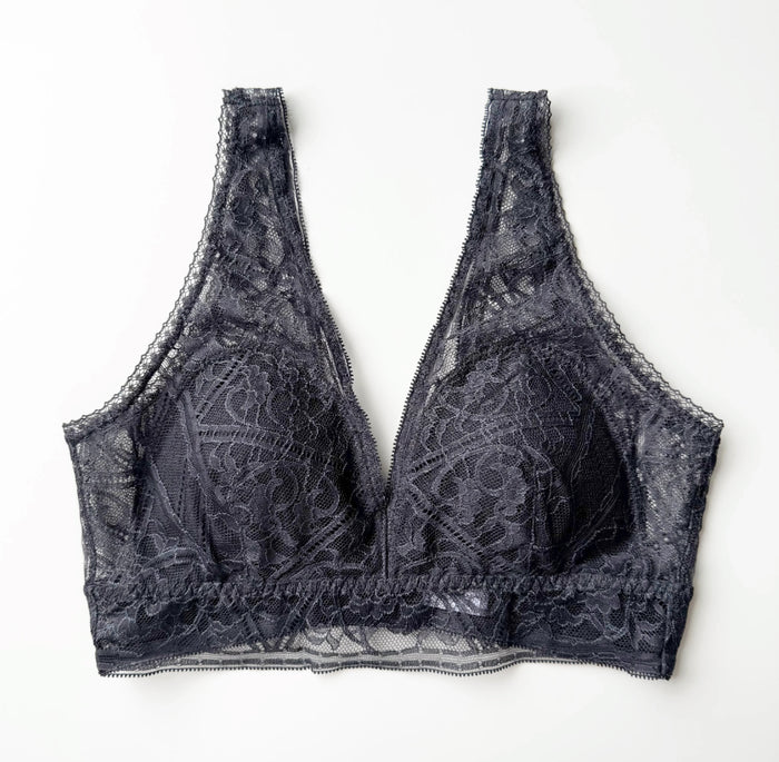 Amary Long Bralette | Charcoal
