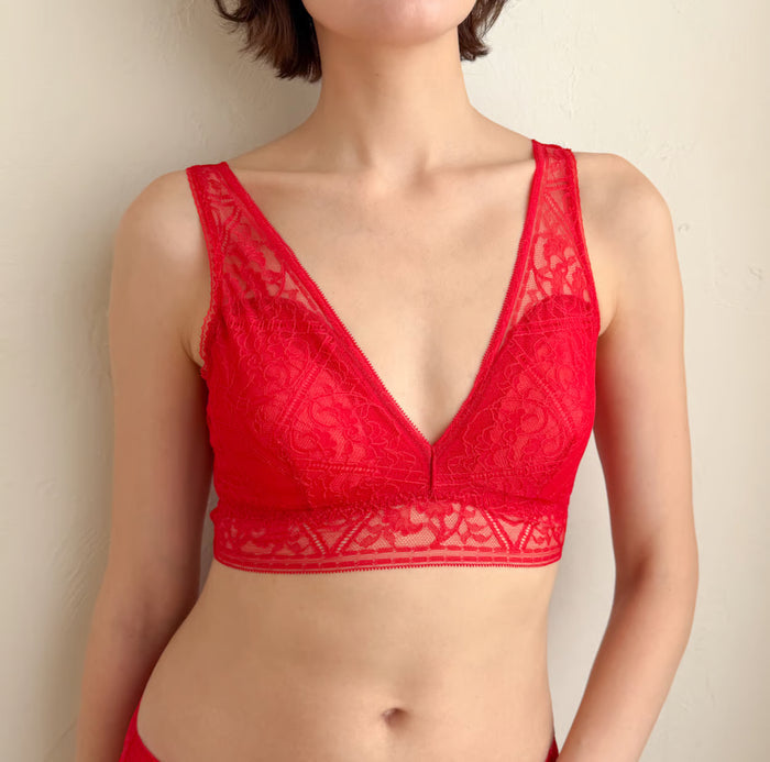 Amary Long Bralette | Red